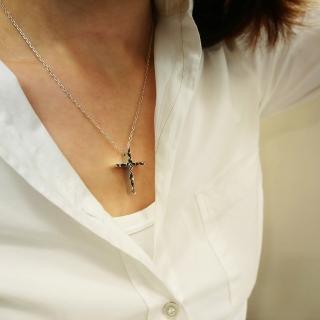 【mittag】cross b necklace_十字架b項鍊(十字架項鍊 對鍊 兩面配戴)