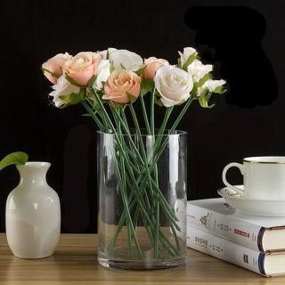 【JEN】圓筒加厚透明玻璃花瓶花器口徑10cm高15cm