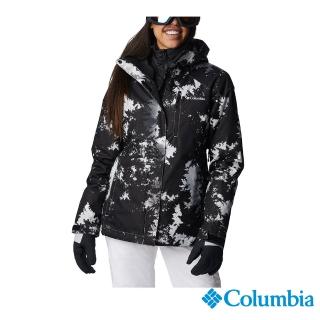 【Columbia 哥倫比亞 官方旗艦】女款-Omni-Tech 防水鋁點保暖兩件式外套-黑白印花(UWR06350WK / 2022年秋冬