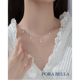 【Porabella】925純銀星星雙鍊項鍊 小眾設計款ins風 情人節禮物 生日禮物 2022新款 Necklace