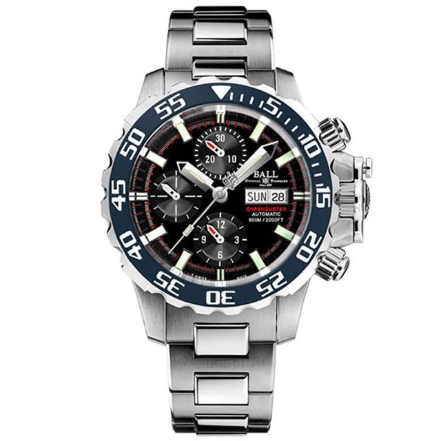 【BALL 波爾】B6_Engineer系列 COSC認證 陶瓷錶圈 600米 計時潛水機械腕錶 母親節 禮物(DC3226A-S3C-BK)