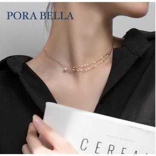 【Porabella】925純銀小鋯石雙鍊項鍊 小眾設計款ins風 情人節禮物 生日禮物 2022新款 Necklace