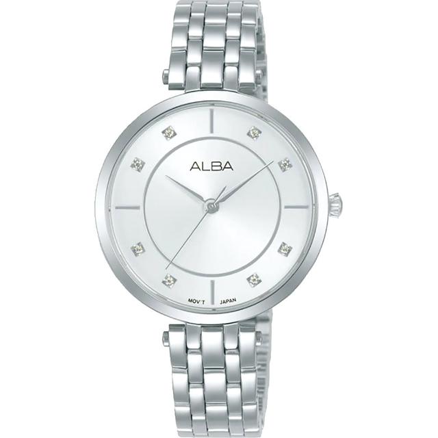 【ALBA】雅柏 簡約晶鑽女錶-銀/32mm(ARX087X1/Y121-X160S)