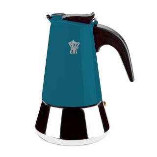 【GHIDINI】Pezzetti不鏽鋼摩卡壺 藍4杯(濃縮咖啡 摩卡咖啡壺)