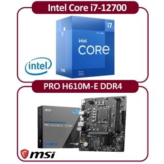 【Intel 英特爾】Core i7-12700 CPU+微星 H610M-E 主機板(12核心超值組合包)