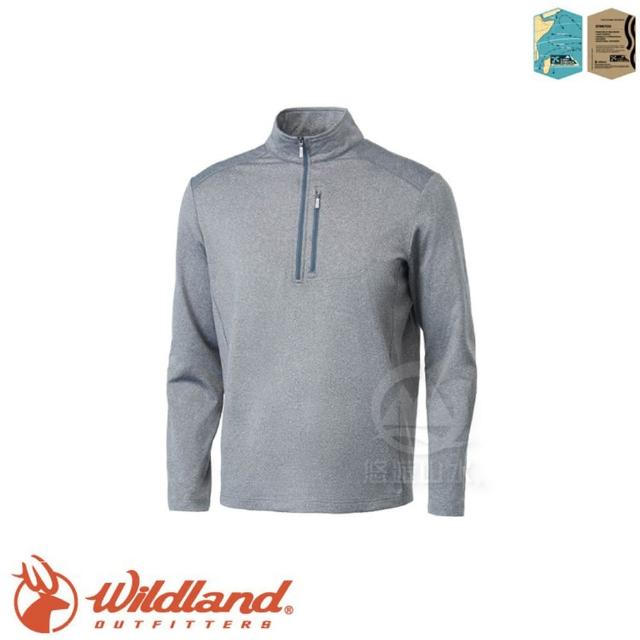 【Wildland 荒野】男 彈性針織輕薄保暖上衣《灰》OA62606/立領上衣(悠遊山水)