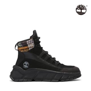 【Timberland】男款黑色磨砂革低筒休閒靴(A5PJR001)