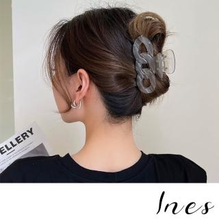 【INES】鍊條髮夾/韓國設計法式果凍色系鍊條造型抓夾 髮夾 馬尾夾(4色任選)
