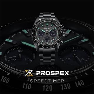 【SEIKO 精工】PROSPEX Speed Timer 夜視全黑熊貓太陽能手錶-39mm 母親節 禮物(V192-0AF0SD/SSC917P1)