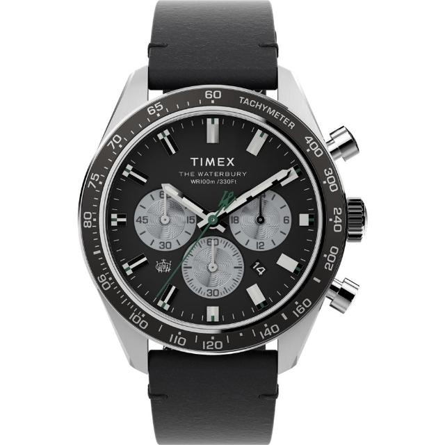 【TIMEX】天美時 Waterbury系列  41毫米三眼計時手錶  黑x黑 TXTW2V42500