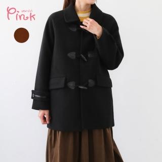 【PINK NEW GIRL】氣質學院風牛角釦毛呢大衣/外套 J6703AD(2色)