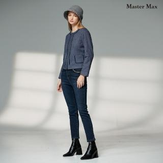 【Master Max】口袋設計鍊條感刷毛合身牛仔長褲(8223032)