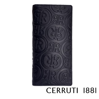 【Cerruti 1881】限量2折 義大利頂級小牛皮12卡長夾皮夾 CEPU05411M 全新專櫃展示品(黑色 贈原廠送禮提袋)
