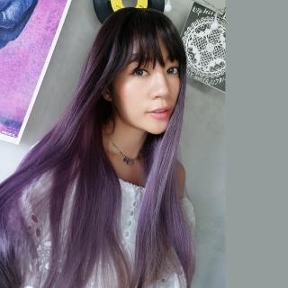 【魔髮樂】全頂假髮 韓系漸層直髮 C8212(金色 紫色)