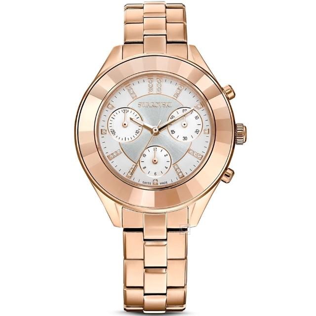 【SWAROVSKI 施華洛世奇】Octea Lux Chrono 水晶切割錶圈計時時尚腕錶(5612194)