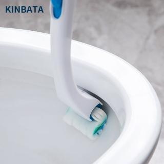 【FIFIOO 杏屋家居】日本KINBATA可溶解拋棄式馬桶刷(附贈16入刷頭/自帶清潔液/即用即拋/不易滋生細菌)