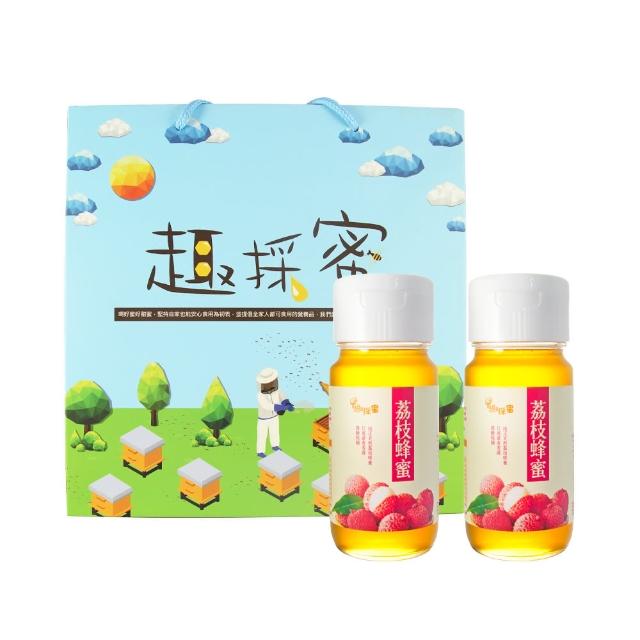 【趣採蜜】台灣荔枝蜂蜜禮盒700g 2瓶(荔枝蜜)