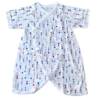 【日本IWASHITA】日本製 100%純棉極柔細緻蝴蝶衣 綁帶式 嬰兒紗布衣 肚衣(嬰兒新生兒禮物 紅藍黃圓點)