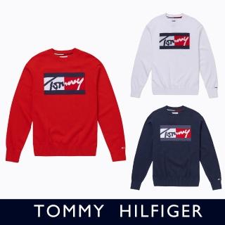 【Tommy Hilfiger】TOMMY 經典圓領刺繡大Logo針織毛衣 上衣-多色組合(百搭爆款/多色組合/平輸品)