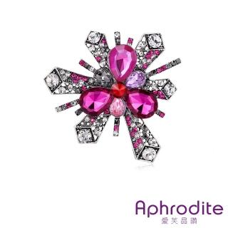 【Aphrodite 愛芙晶鑽】幾何閃耀美鑽寶石不規則造型胸針(美鑽胸針 寶石胸針)