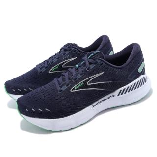 【BROOKS】慢跑鞋 Glycerin GTS 20 男鞋 深藍 綠 運動鞋 氮氣中底 回彈 緩震 甘油系列(1103831D436)