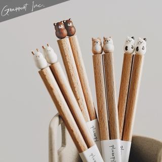 【GRAPPORT】日本製Plumpy系列天然木筷子22.5CM-2入組(共4款)