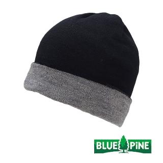 【青松戶外】雙色雙面毛帽-黑和灰-B62207-09(毛帽/針織帽/保暖/休閒帽)