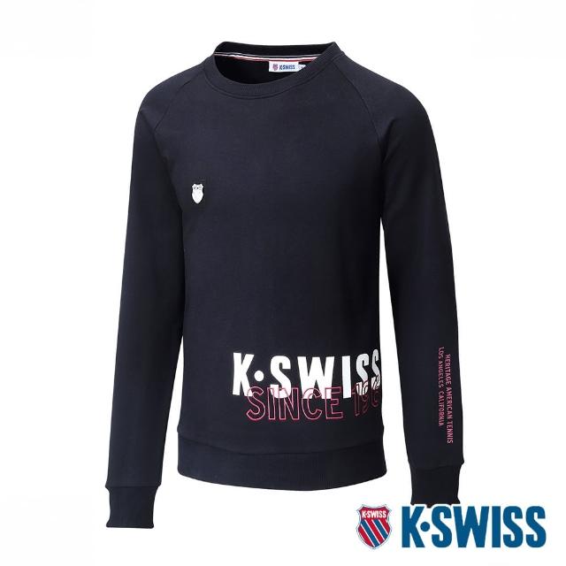 【K-SWISS】圓領長袖上衣 Modern Sweatshirt-女-黑(197269-008)
