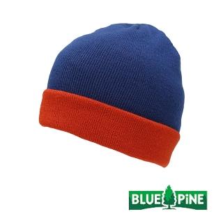 【青松戶外】雙色雙面毛帽-孔雀藍和橘色-B62207-55(毛帽/針織帽/保暖/休閒帽)