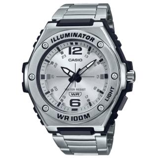 【CASIO 卡西歐】運動潮流指針 不銹鋼腕錶/銀(MWA-100HD-7A)