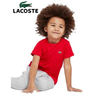 【LACOSTE】LACOSTE 鱷魚 10A/10YR 紅色 深藍 小孩上衣 童裝 圓領短袖T恤 圓領衫(10A/10YR 童裝)