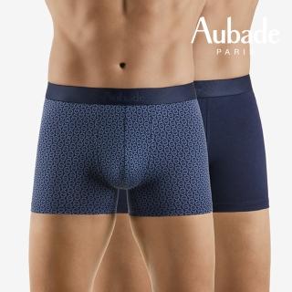 【Aubade】二件組長版頂級莫代爾棉 彈性四角男褲 平口褲(雙環-2223)