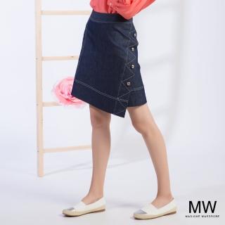 【MAGIQUE WARDROBE】純棉排釦牛仔短裙(2色)