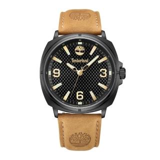 【Timberland】天柏嵐 BAILARD系列 野營征服腕錶 皮帶-黑/小麥色44mm(TDWGB2201702)