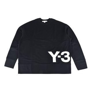 【Y-3 山本耀司】Y-3 20週年紀念款白字印花LOGO純棉長袖T恤(平輸品/男款/黑)