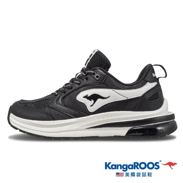 【KangaROOS 美國袋鼠鞋】女 CAPSULE 太空氣墊跑鞋(黑白-KW31760)