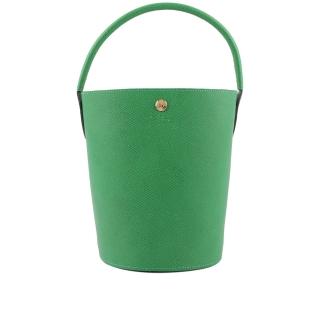 【LONGCHAMP】EPURE 牛皮釦式手提水桶包(綠色)