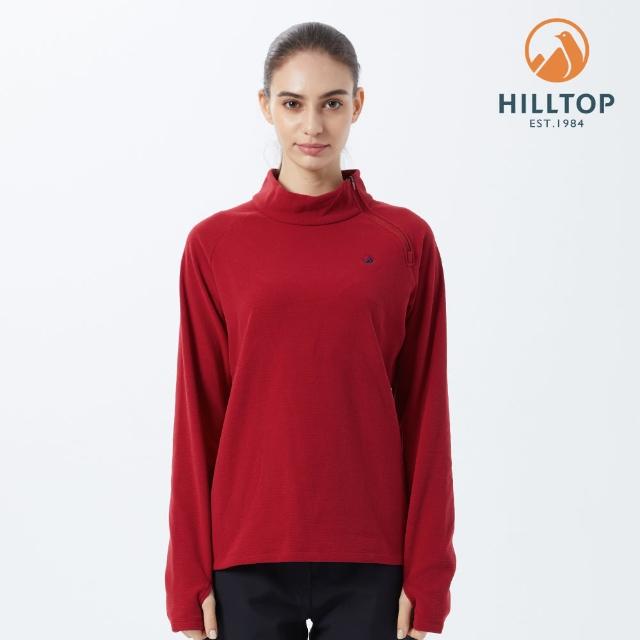 【Hilltop 山頂鳥】POLARTEC半開襟刷毛上衣 女款 紅｜PH51XFK4ECH0