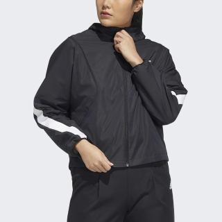 【adidas 愛迪達】MET WV JKT 女 連帽外套 夾克 風衣 運動 訓練 亞洲版 簡約 拉鍊口袋 黑(HF2469)