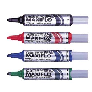 【Pentel 飛龍】後壓式 粗字 白板筆 2.0mm 36支 / 件 MWL5M(紅、黑、藍、綠)