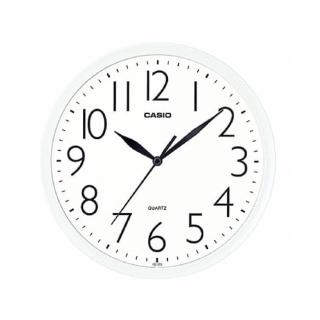 【CASIO 卡西歐】簡約圓型掛鐘/白x黑指針(IQ-05-7)