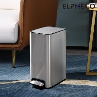 【ELPHECO】不鏽鋼腳踏緩降靜音垃圾桶 ELPH7611