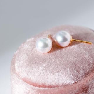 【Olivia Yao Jewellery】18K 日本進口3A級 天然AKOYA 7MM 圓珍珠耳環(Haute Collection)