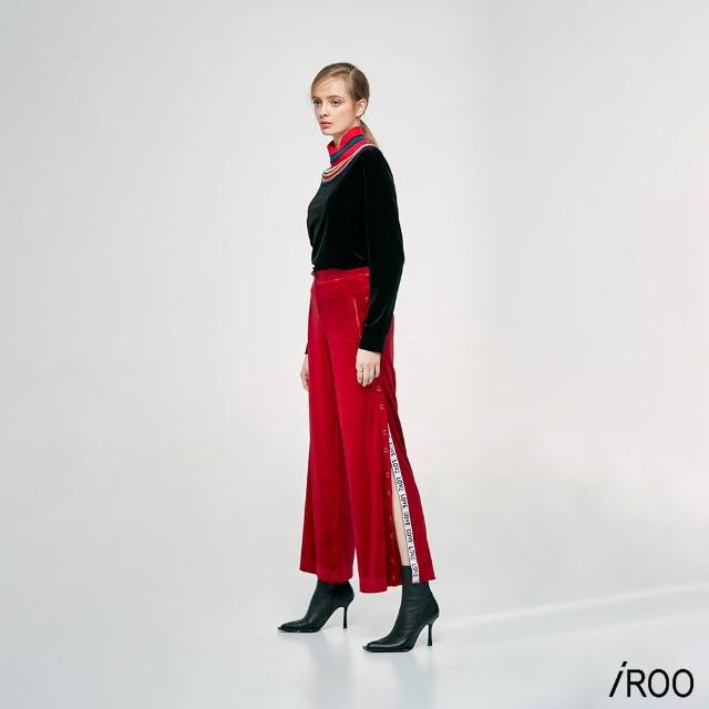 【iROO】側邊排釦設計長寬褲
