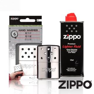 【Zippo官方直營】暖手爐 懷爐-小型銀色6小時＋125ML Zippo專用油(暖手爐 懷爐)