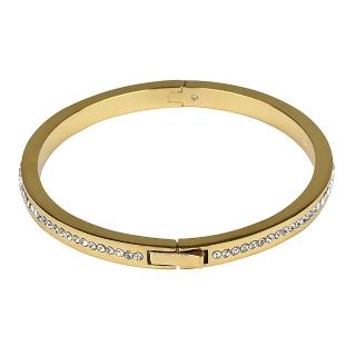 【KATE SPADE】經典鑲水鑽設計金屬手環(金)