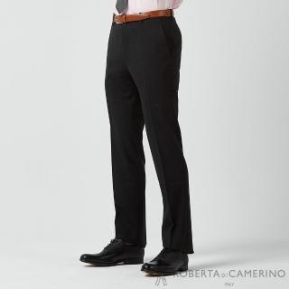 【ROBERTA 諾貝達】男裝 修身版 紳士品味格紋西褲 平口(黑色)