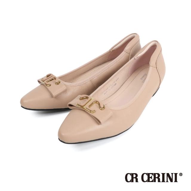 【CR CERINI】高雅造型配飾尖頭平底鞋 米色(CR21228W-BE)
