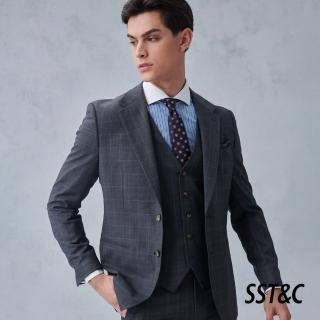 【SST&C 最後65折】米蘭系列 灰色格紋修身西裝外套0112210002