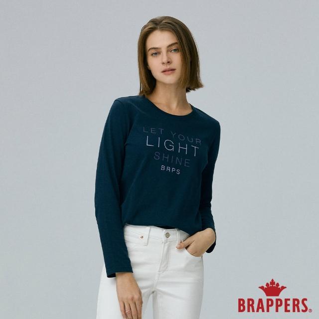 【BRAPPERS】女款 light shine 印花圓領T恤(丈青)